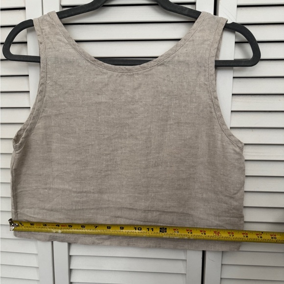 Not Perfect Linen Linen Scoop Back Tank - S - Natural - Picture 2 of 5